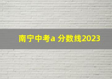 南宁中考a 分数线2023